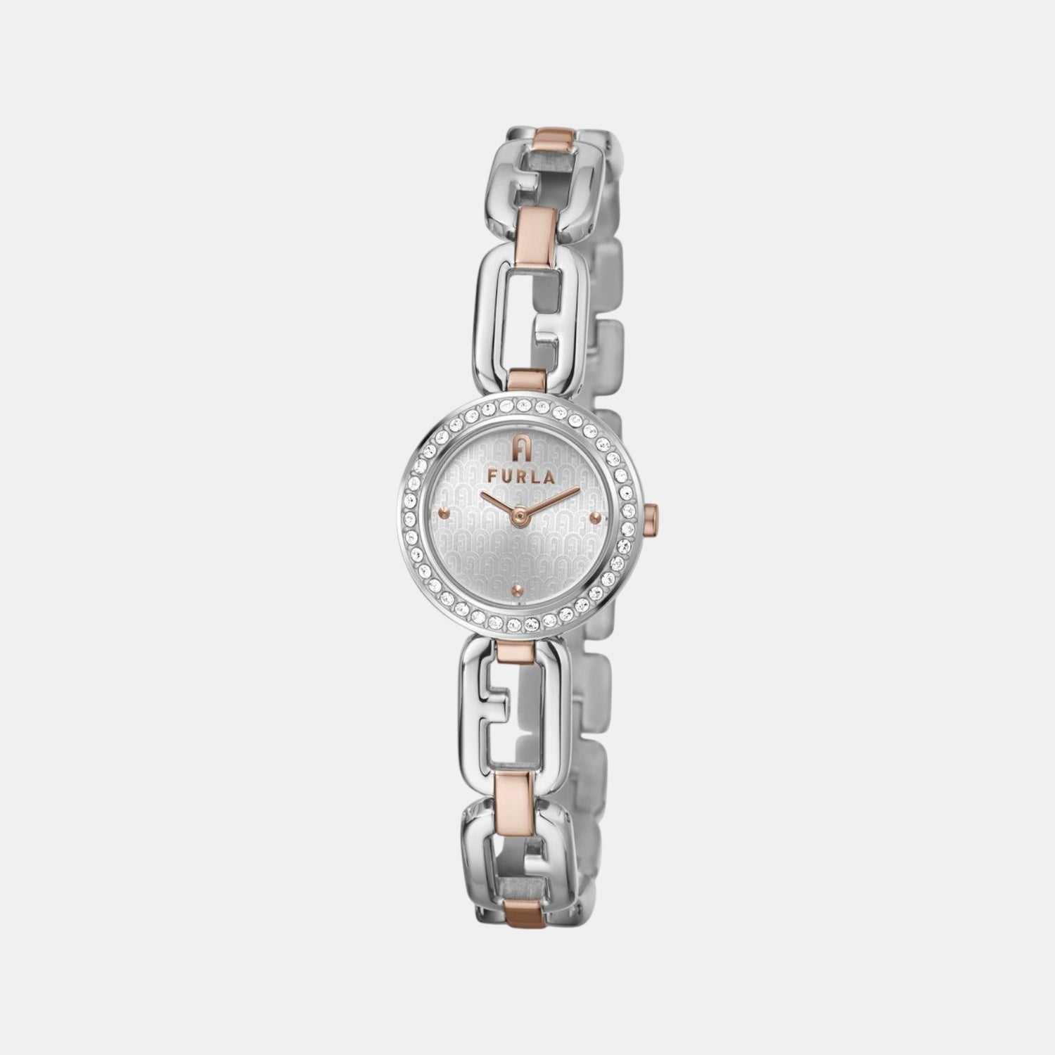 Furla Arco Chain Women Quartz Silver Dial Analog Stainless Steel Watch WW00015006L5