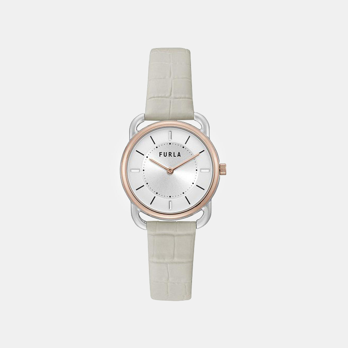 Sleek Women Quartz Silver Dial Analog Leather Watch WW00021005L5