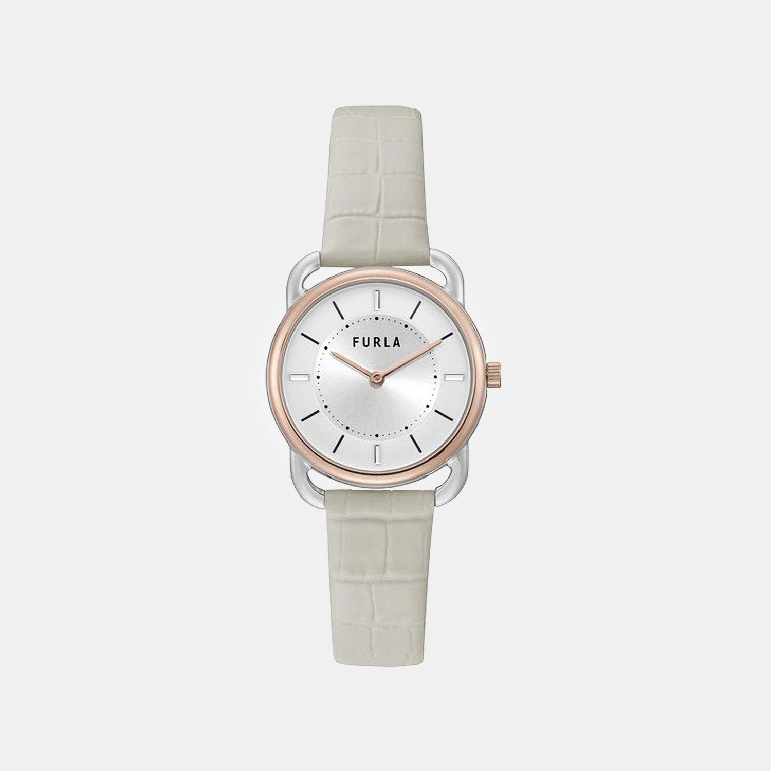 Sleek Women Silver Dial Analog Leather Watch WW00021005L5