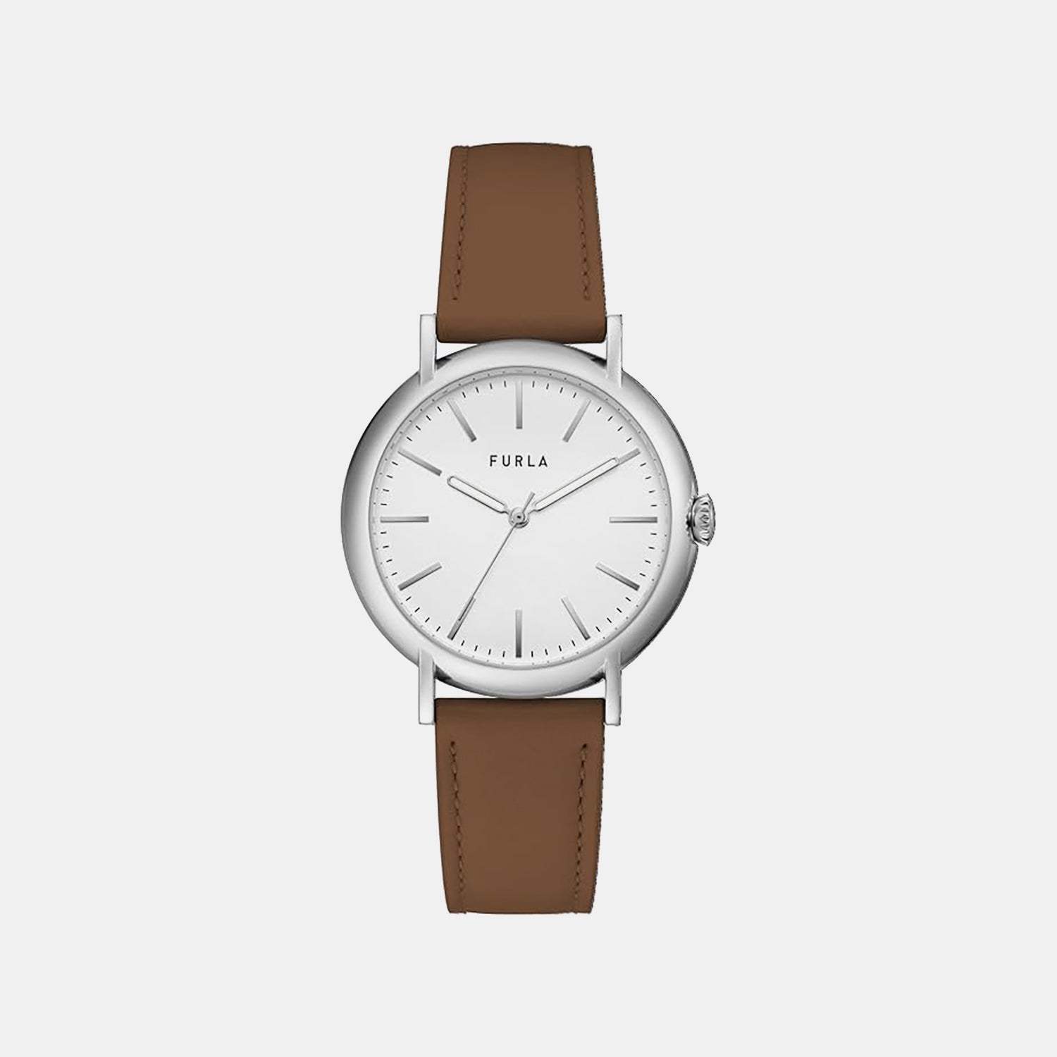 Women Quartz Silver Dial Analog Leather Watch WW00023001L1