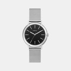 Unisex Quartz Black Dial Analog Stainless Steel Watch WW00023004L1
