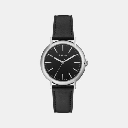 Women Quartz Black Dial Analog Leather Watch WW00023010L1