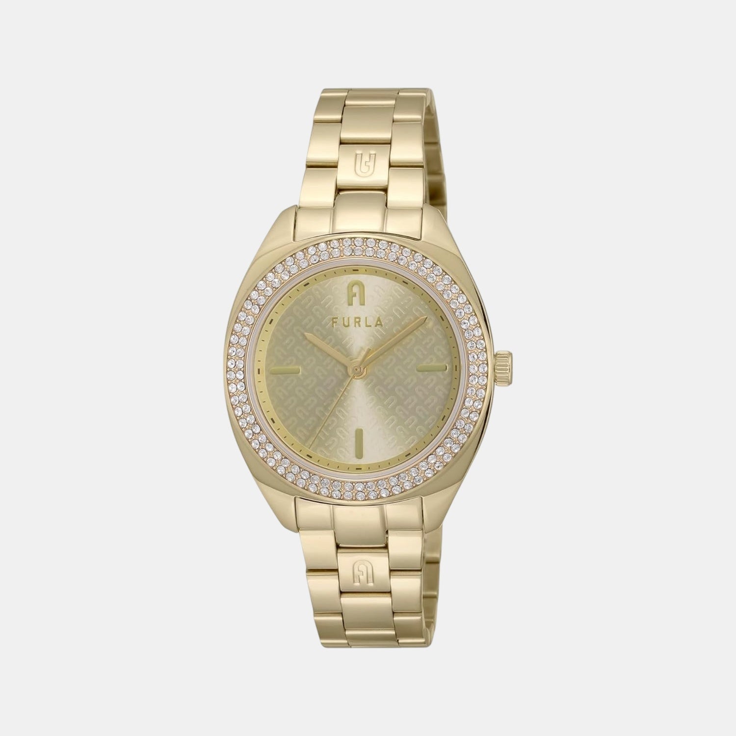 Furla Athleisure Women Quartz Champagne Dial Analog Stainless Steel Watch WW00038003L2