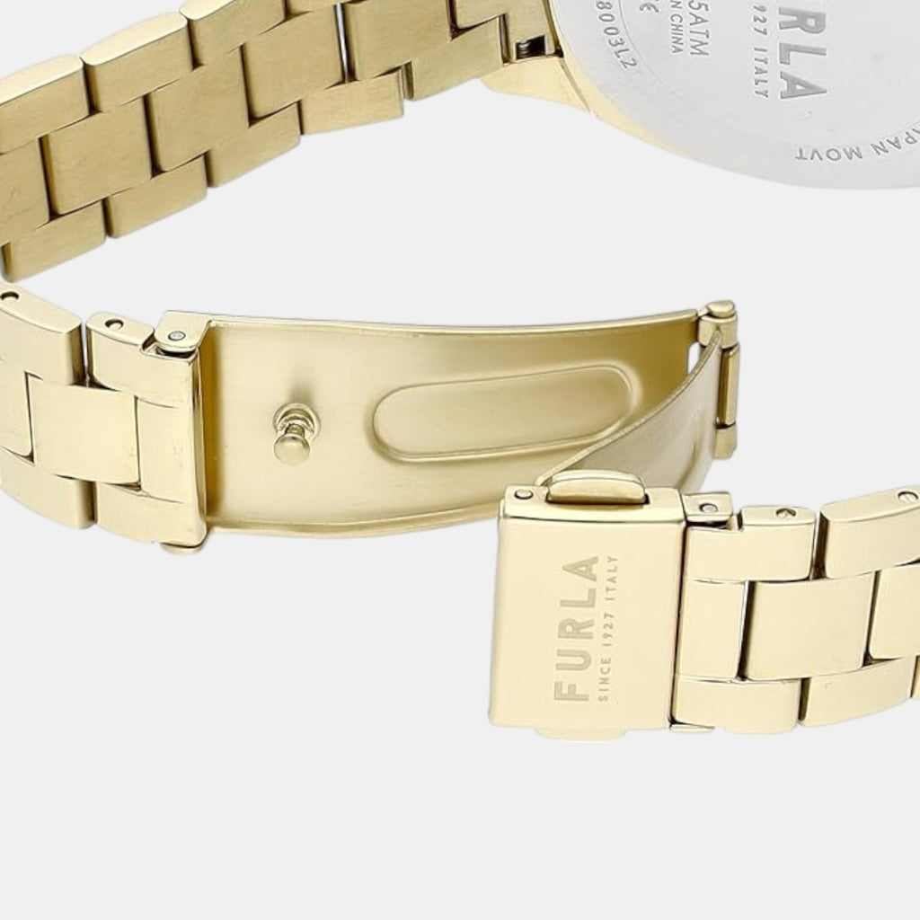 Furla Athleisure Women Quartz Champagne Dial Analog Stainless Steel Watch WW00038003L2