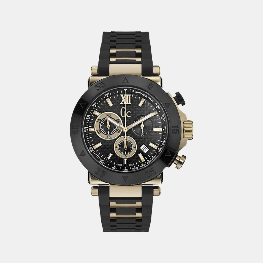 GC Round Black Chronograph watch