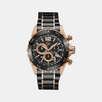 GC Round Black Chronograph watch