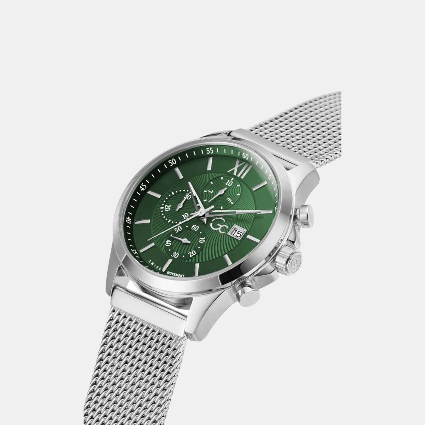 Male Green Stainless Steel Chronograph Watch Y27012G9MF
