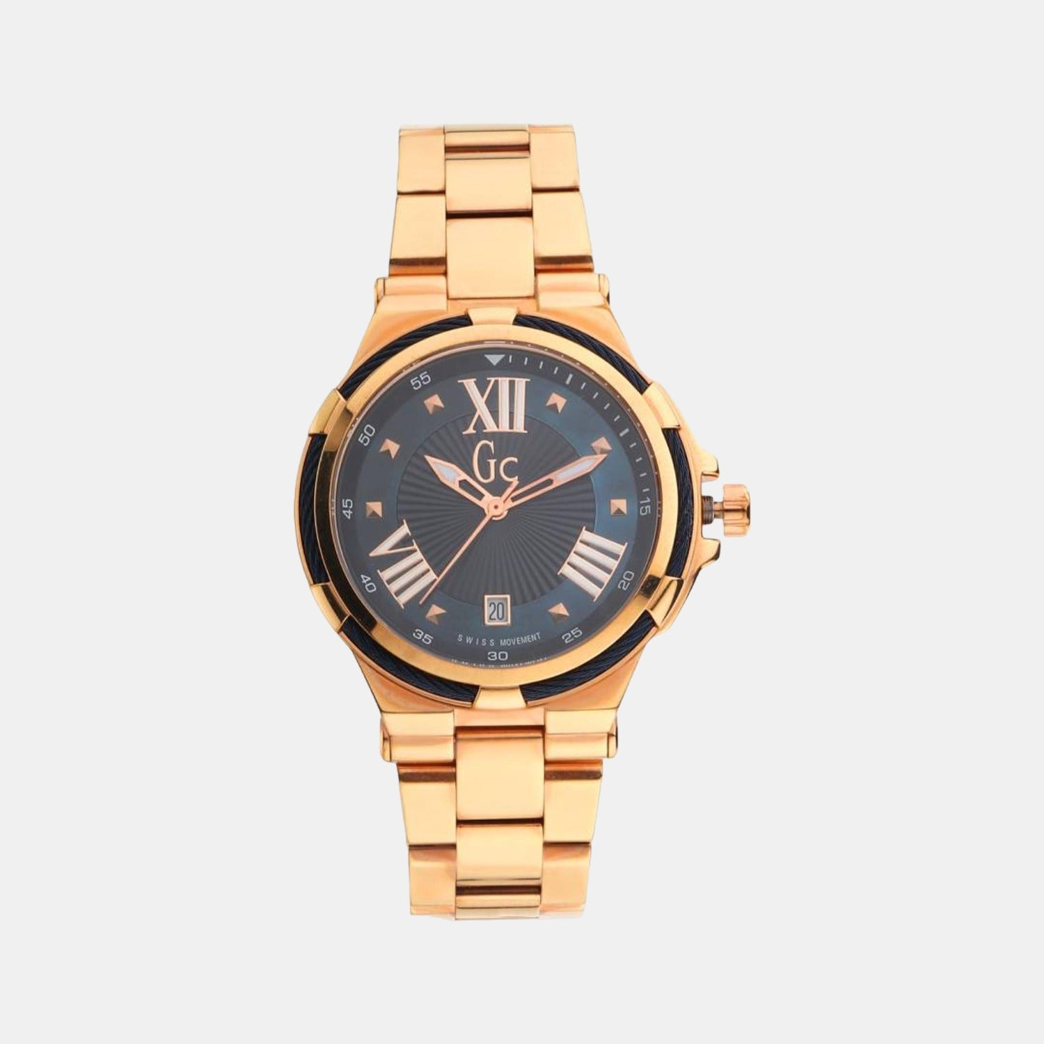 GC Round Blue Analog watch