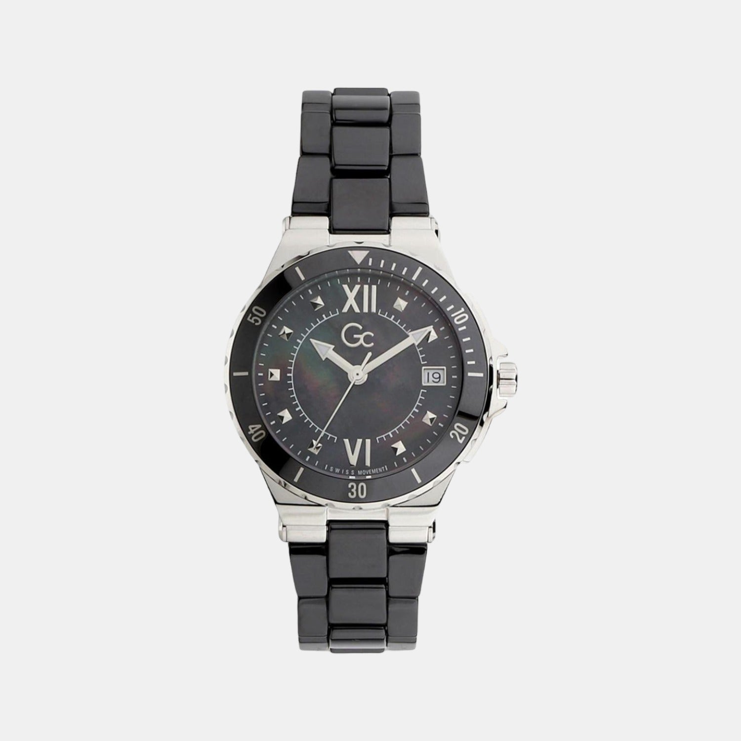 GC Round Black Analog watch