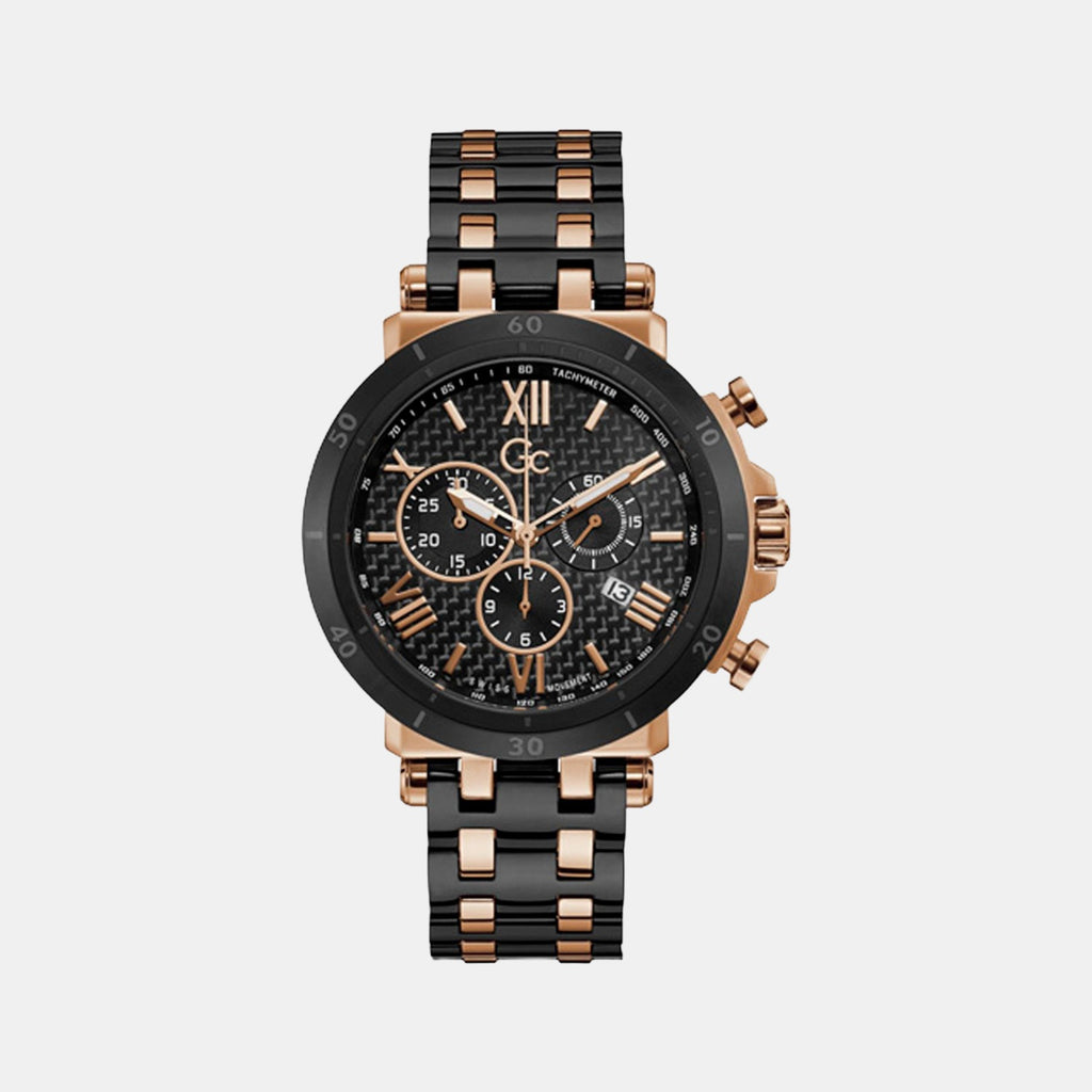 GC Round Black Chronograph watch