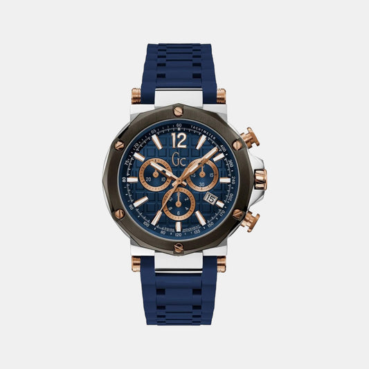 Male Blue Silicon Chronograph Watch Y53007G7MF