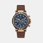 Male Blue Leather Chronograph Watch Y54005G7MF