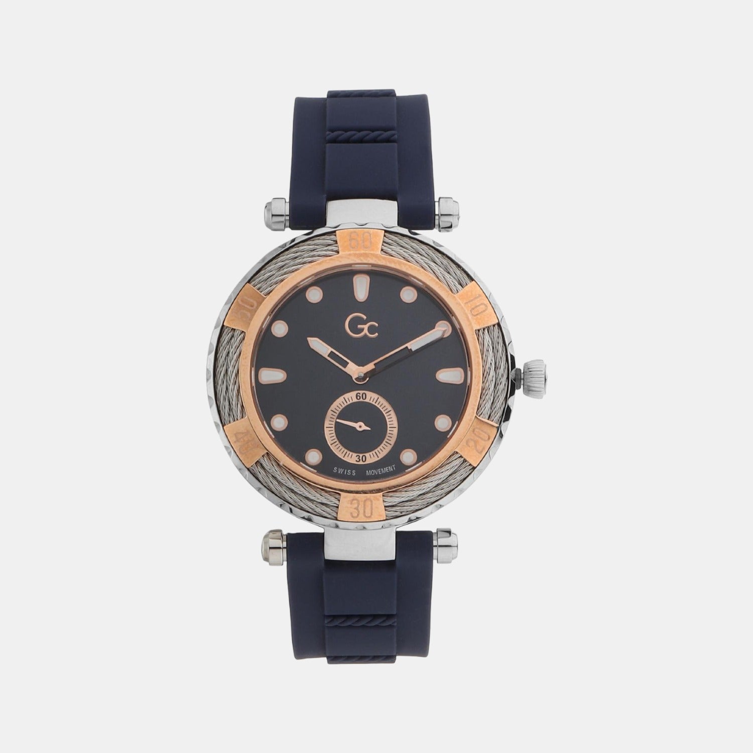 GC Round Black Analog watch
