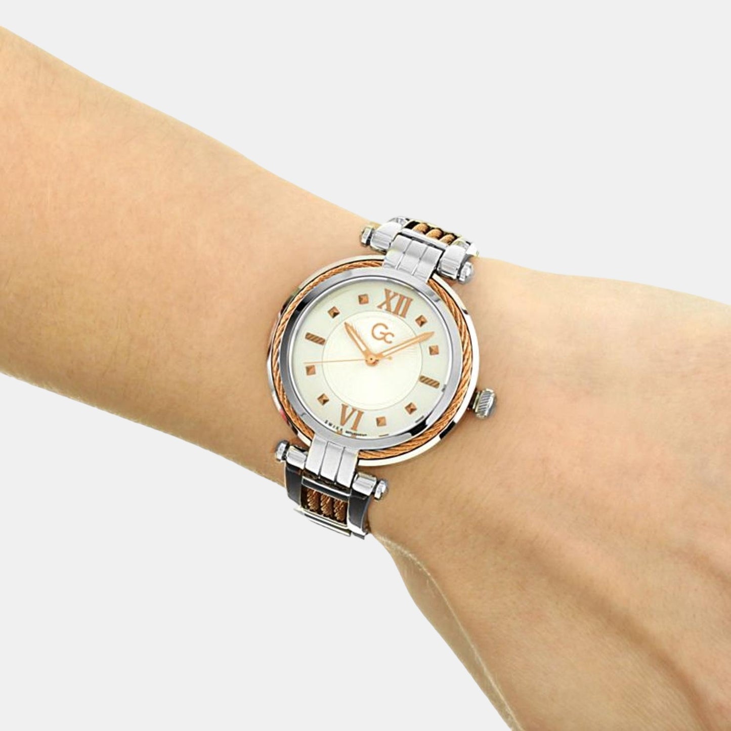 Female White Analog Stainless Steel Watch Y56003L1MF