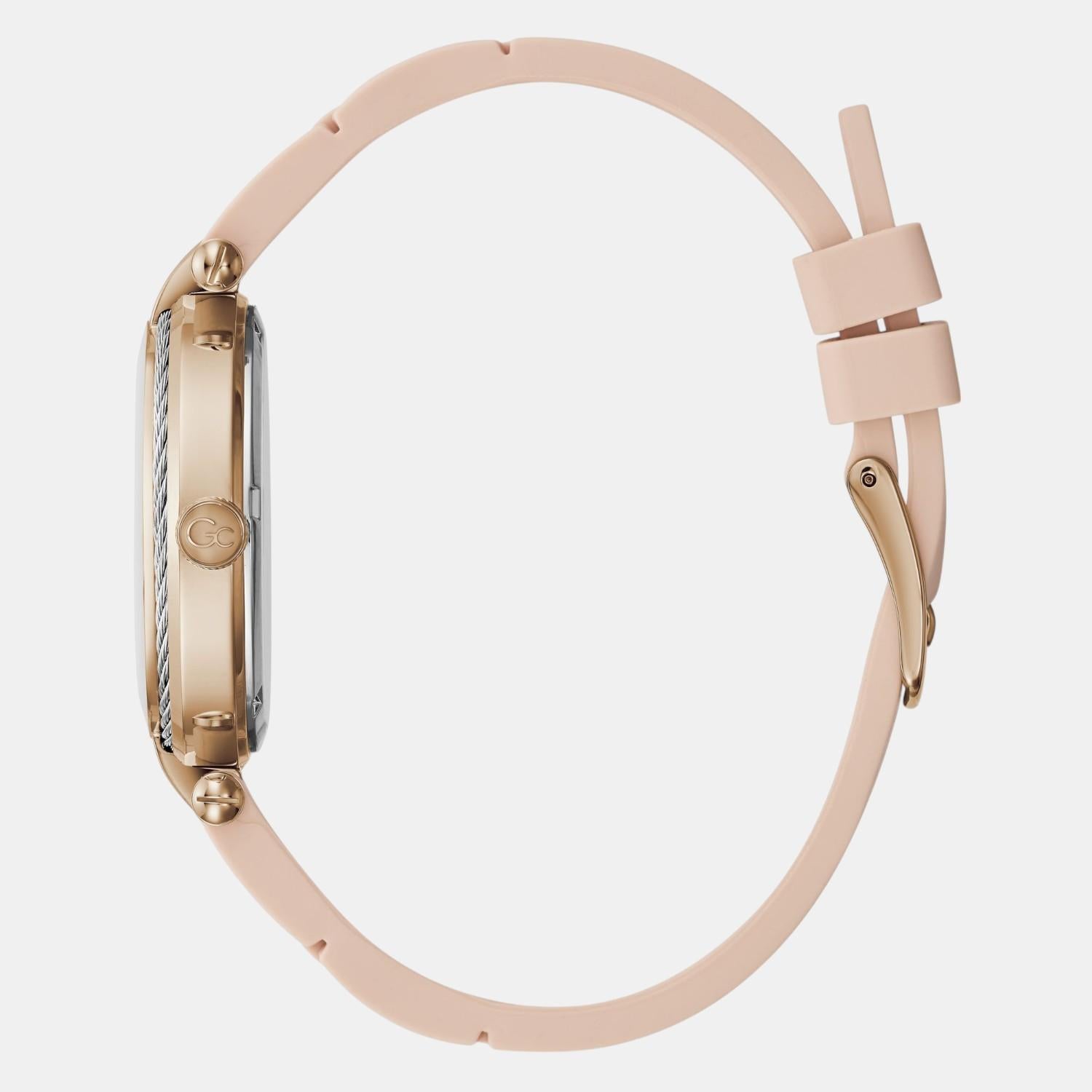 CableBijou Women Quartz White Dial Analog Silicone Watch Y56005L1MF