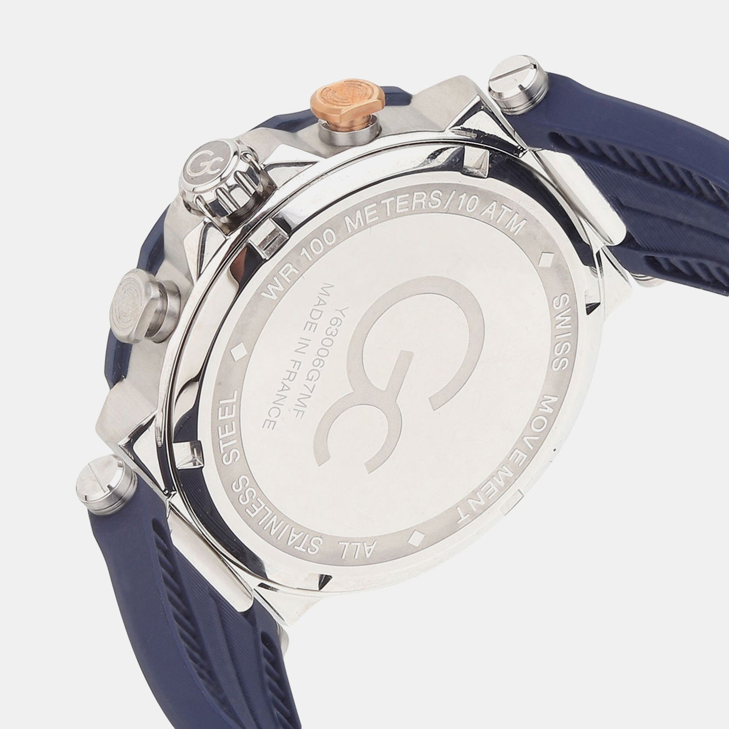 DiverCode Chrono Men Quartz Blue Dial Chronograph Silicone Watch Y63006G7MF