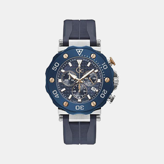 Male Blue Silicon Chronograph Watch Y63006G7MF
