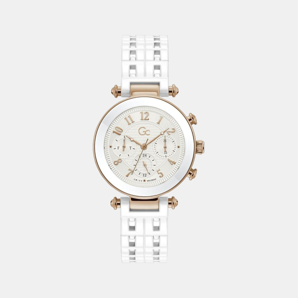 GC Round White Chronograph watch