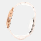 PrimeChic Women Quartz White Dial Chronograph Ceramic Watch Y65001L1MF