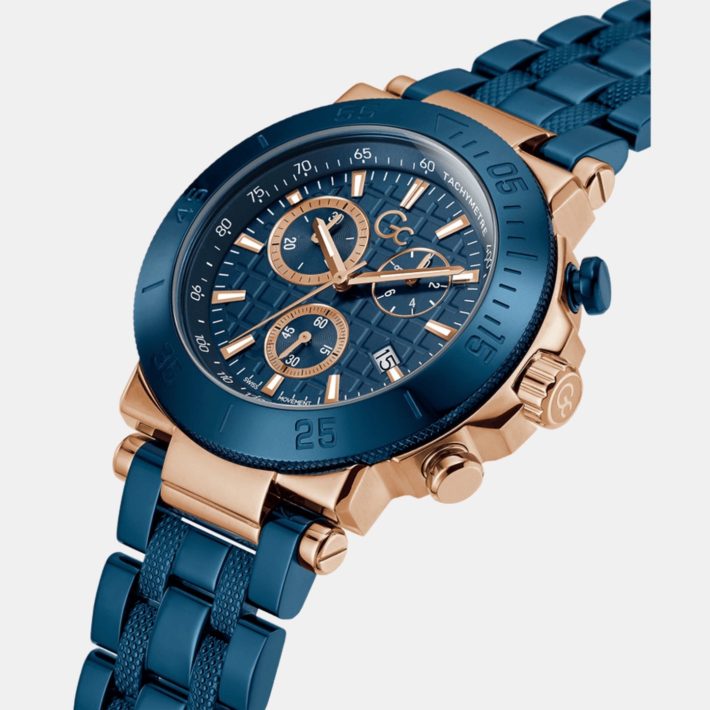 Male Blue Stainless Steel Chronograph Watch Y70001G7MF