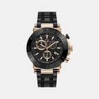GC Round Black Chronograph watch