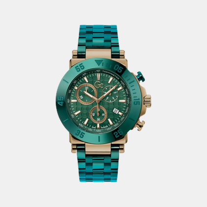 One Chrono Metal Men Quartz Green Dial Chronograph Stainless Steel Watch Y70009G5MF