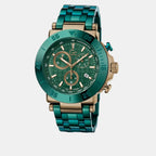 One Chrono Metal Men Quartz Green Dial Chronograph Stainless Steel Watch Y70009G5MF