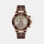 One Men Quartz Beige Dial Chronograph Stainless Steel Watch Y70010G1