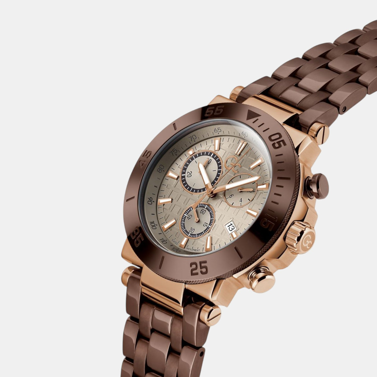 One Sport Men Quartz Brown Dial Chronograph Stainless Steel Watch Y70010G1