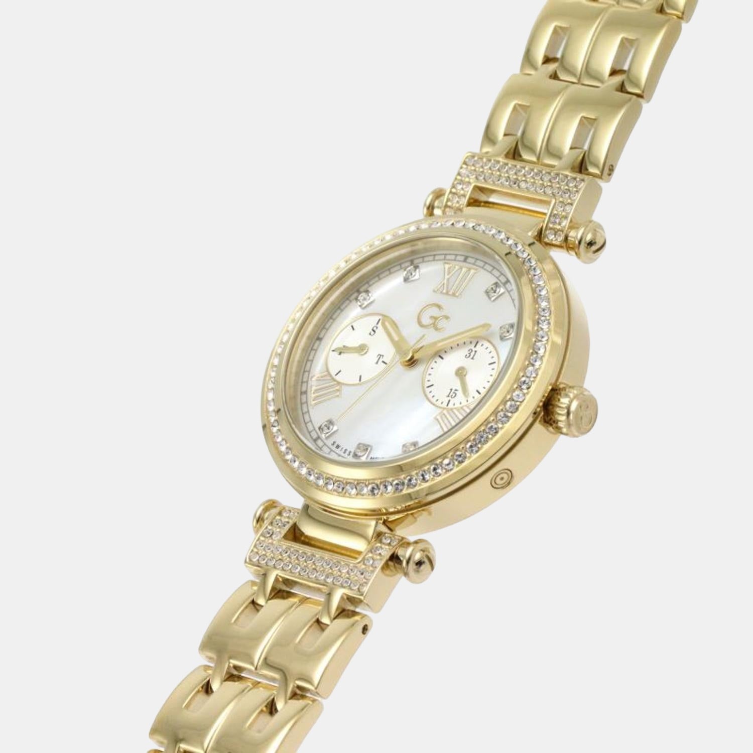 PrimeChic Women Quartz White Dial Analog Stainless Steel Watch Y78002L1MF