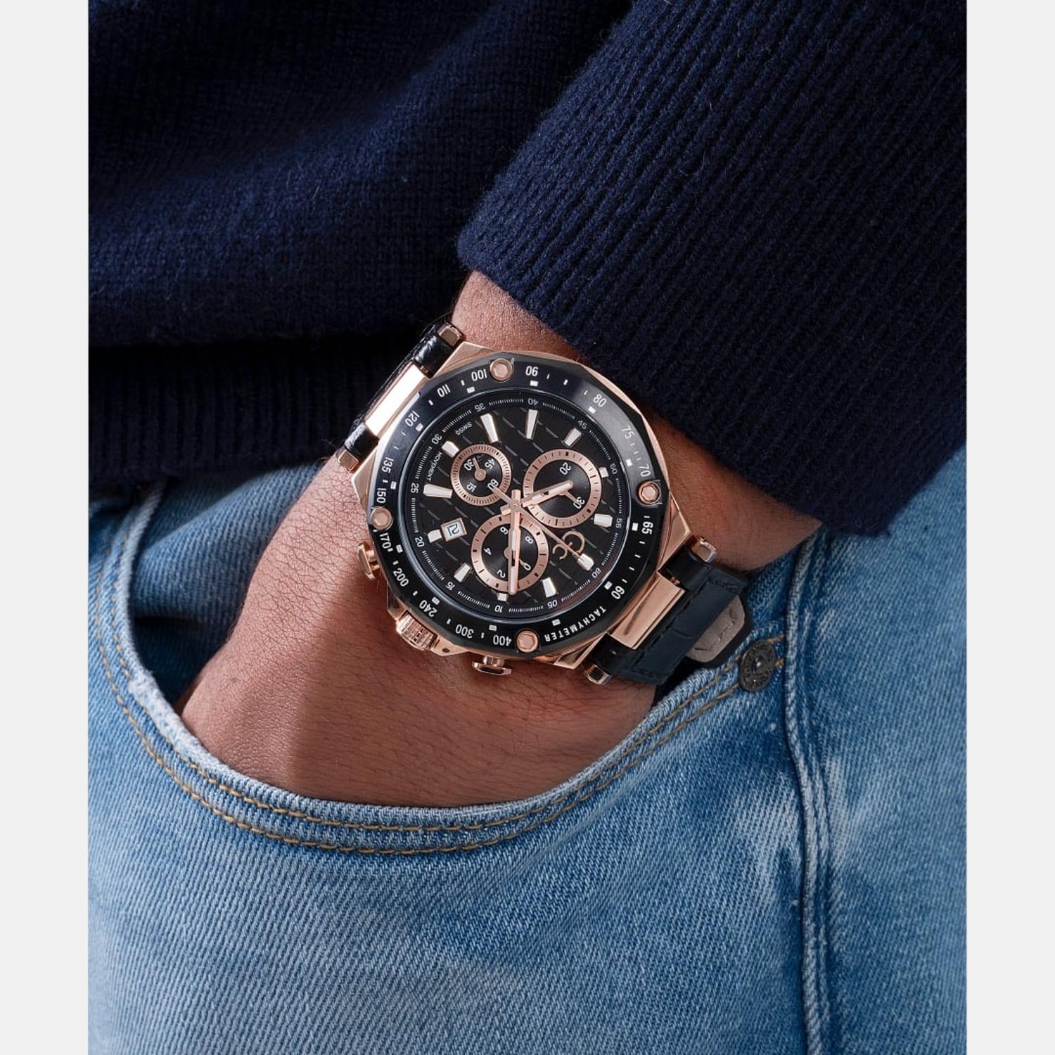 GC 45 mm Black Quartz watch