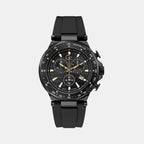 GC Round Black Chronograph watch