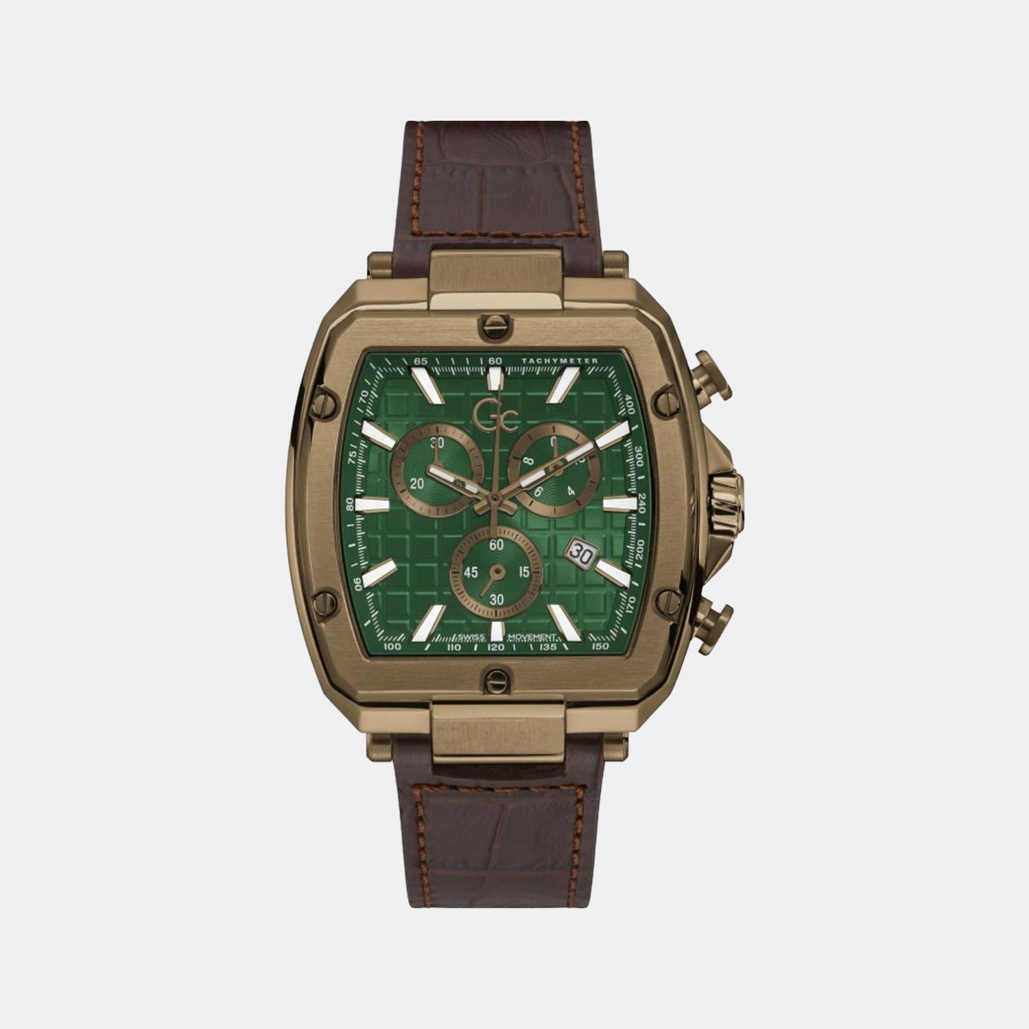 GC Rectangular Green Chronograph watch