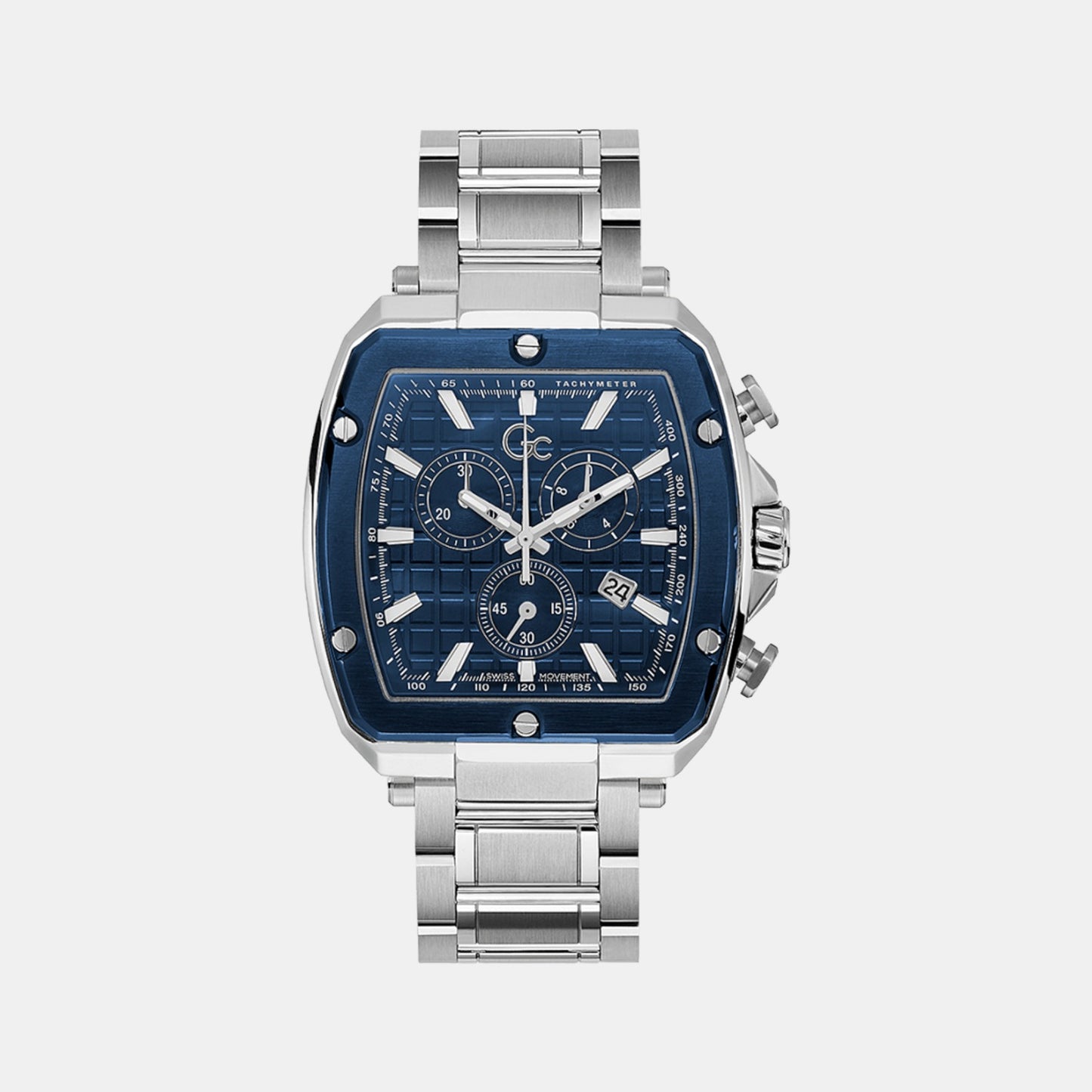 Male Blue Stainless Steel Chronograph Watch Y83005G7MF