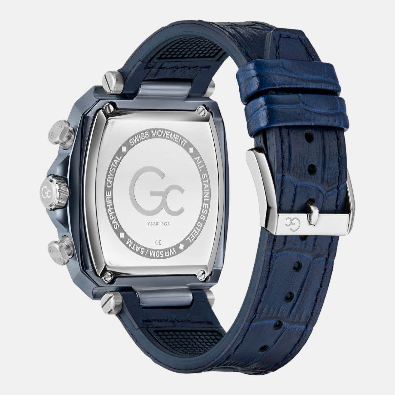 Spirit Tonneau Men Quartz Beige Dial Chronograph Flexstrap Leather Watch Y83013G1