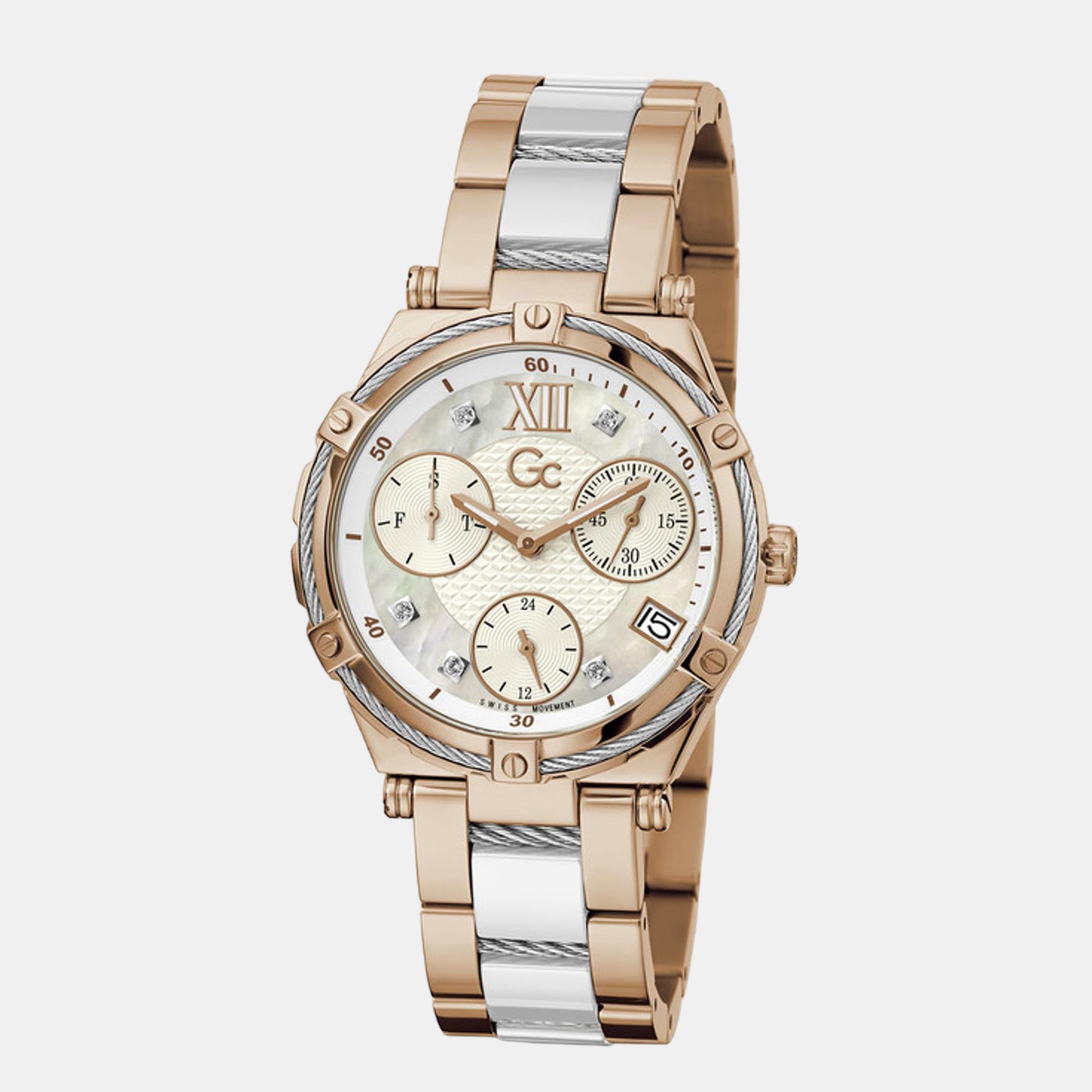 CableSport Women Quartz Two Tone Dial Chronograph Stainless Steel Watch Y87002L1MF