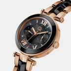 Illusion Women Quartz Black Dial Analog Stainless Steel Watch Y92004L2MF