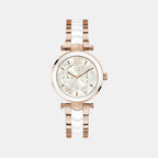 Illusion Women Quartz White Dial Analog Stainless Steel Watch Y92005L1MF