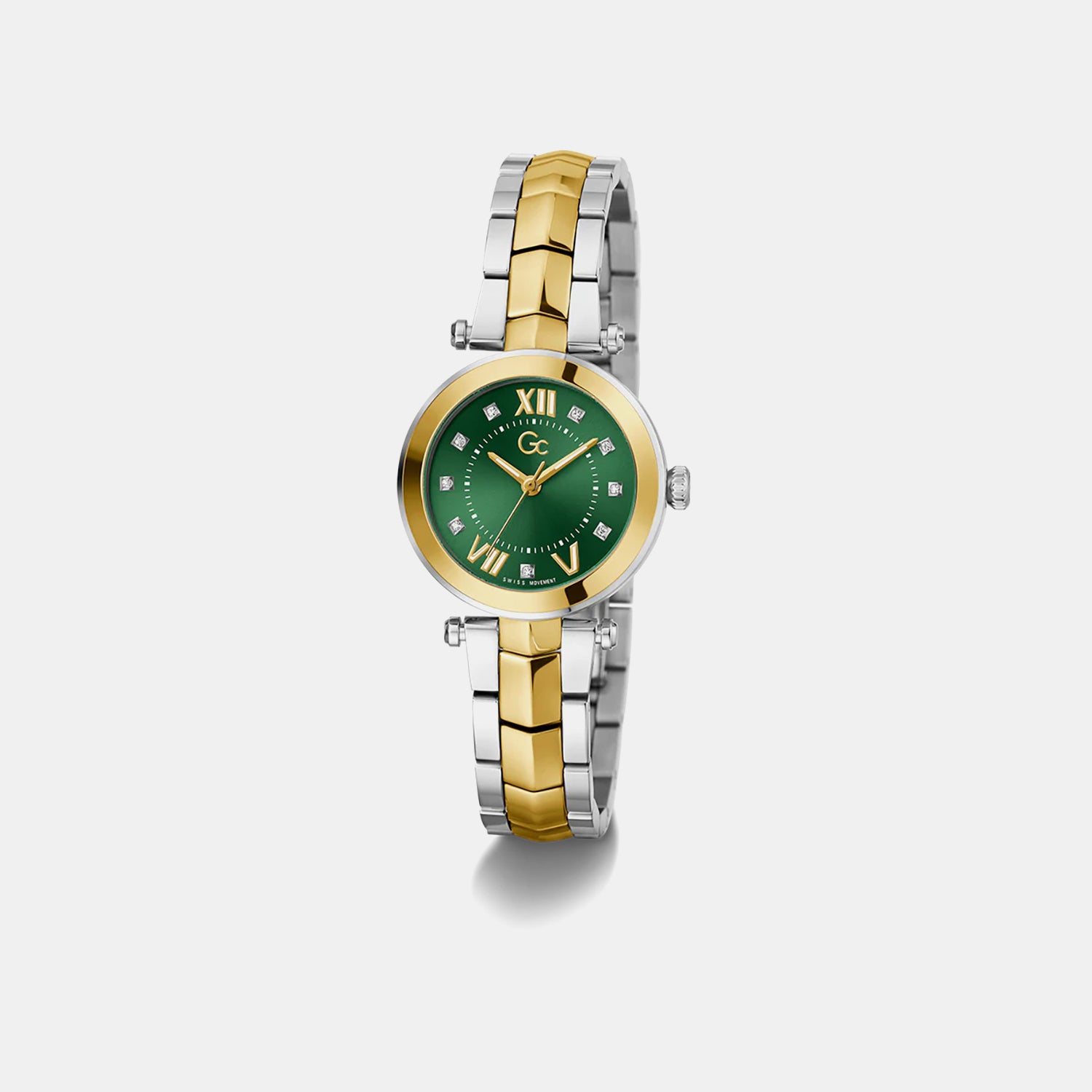 Gc Illusion Women Quartz Green Dial Analog Stainless Steel Watch Y93007L9