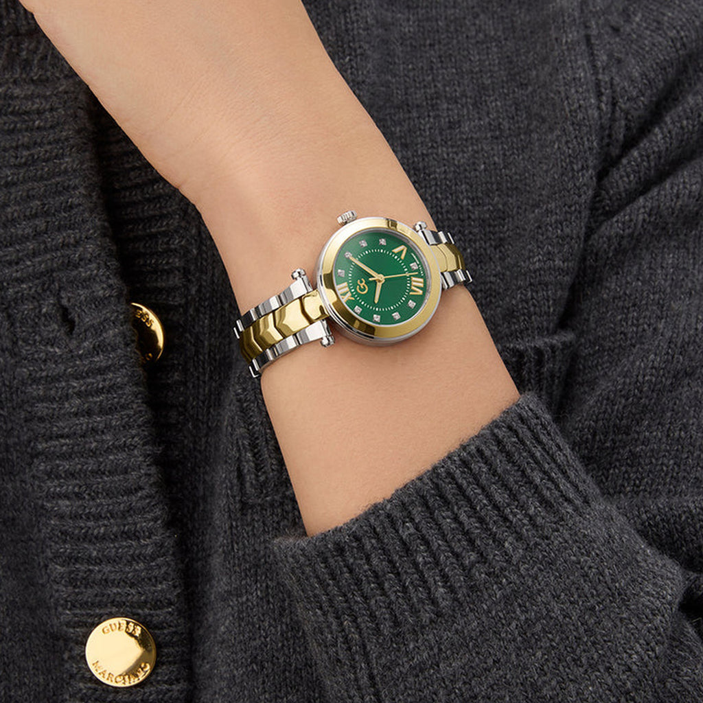 Gc Illusion Women Quartz Green Dial Analog Stainless Steel Watch Y93007L9