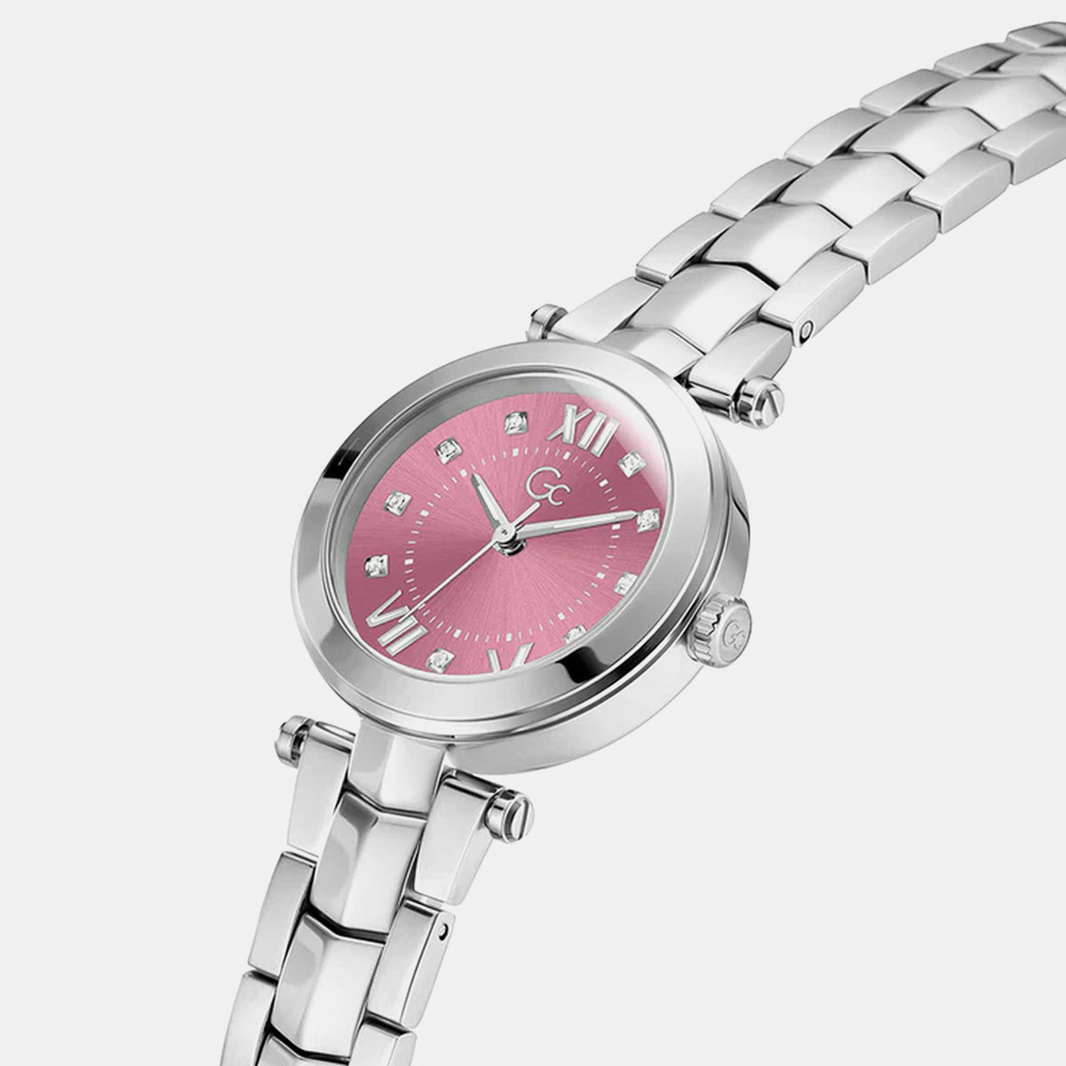 Illusion Women Quartz Pink Dial Analog Stainless Steel Watch Y93008L3