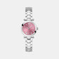 Dress Women Quartz Pink Dial Analog Stainless Steel Watch Y93008L3