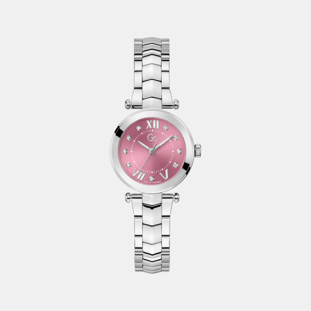 Dress Women Quartz Pink Dial Analog Stainless Steel Watch Y93008L3