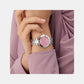 Dress Women Quartz Pink Dial Analog Stainless Steel Watch Y93008L3