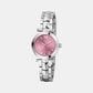 Dress Women Quartz Pink Dial Analog Stainless Steel Watch Y93008L3