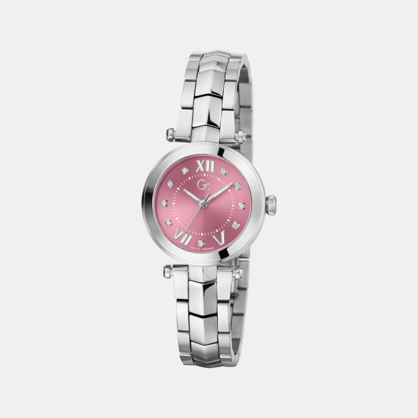 Dress Women Quartz Pink Dial Analog Stainless Steel Watch Y93008L3