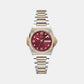 Coussin Shape Lady Women Quartz Red Dial Analog Stainless Steel Watch Y98009L3MF