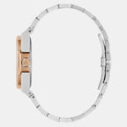 Coussin Shape Lady Women Quartz Red Dial Analog Stainless Steel Watch Y98009L3MF