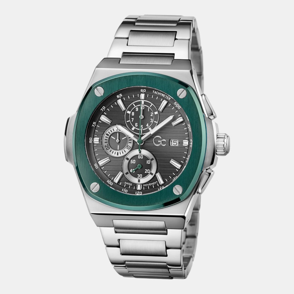 Gc Coussin Shape Women Quartz Grey Dial Chronograph Stainless Steel Watch Y99022G5MF