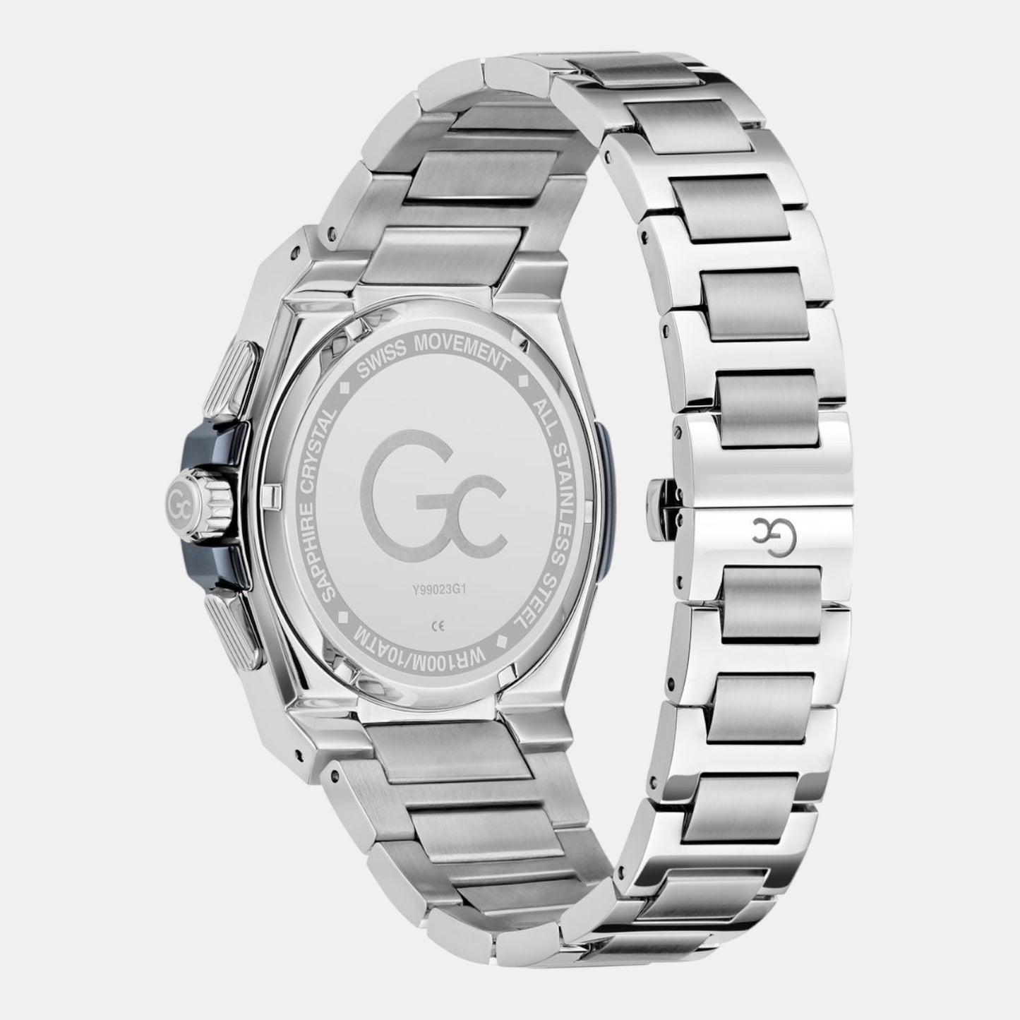 Men Quartz Beige Dial Chronograph Stainless Steel Watch Y99023G1